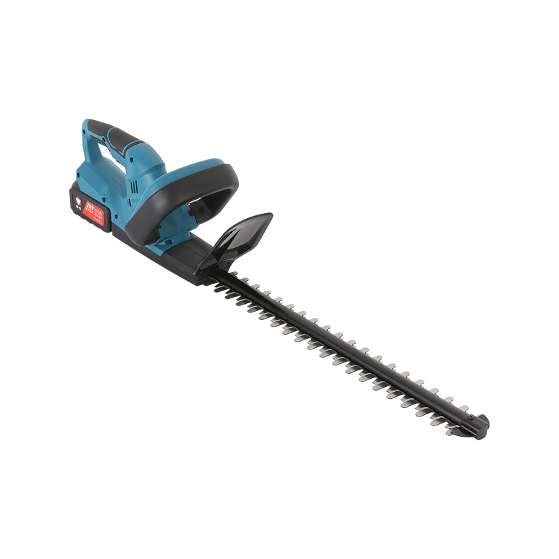 Brushless twin-blade electric lithium hedge trimmer in aluminium box