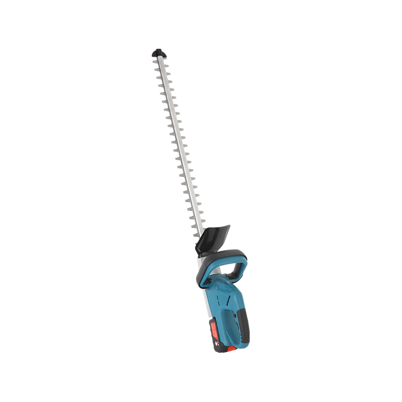 Brushless extension twin-blade lithium hedge trimmer in aluminium case